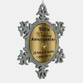 Ornement du 50e anniversaire du Mariage d'or métal (Gauche)