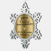 Ornement du 50e anniversaire du Mariage d'or métal (Vue impression)