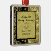 Ornement du 50e anniversaire du Mariage noir et or (Droite)