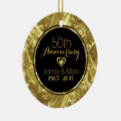 Ornement du 50e anniversaire du Mariage noir et or (Droite)