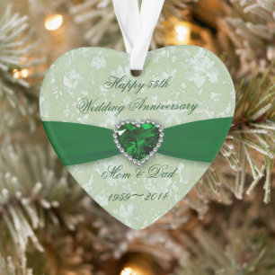 Ornement du 55e anniversaire du Mariage Bold Damas