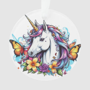 Ornement du cercle acrylique - belle licorne