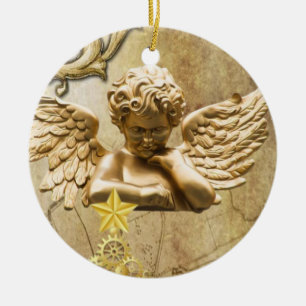 Ornement du cercle de Noël, Ange d'or