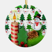 Ornement du cercle de Noël, bougie de neige (Devant)