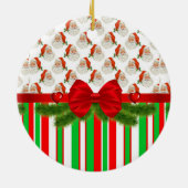 Ornement du cercle de Noël, Père Noël Stripe (Dos)