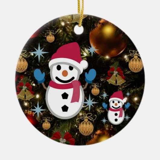 Ornement du Cercle de Noël, Snowman (Devant)