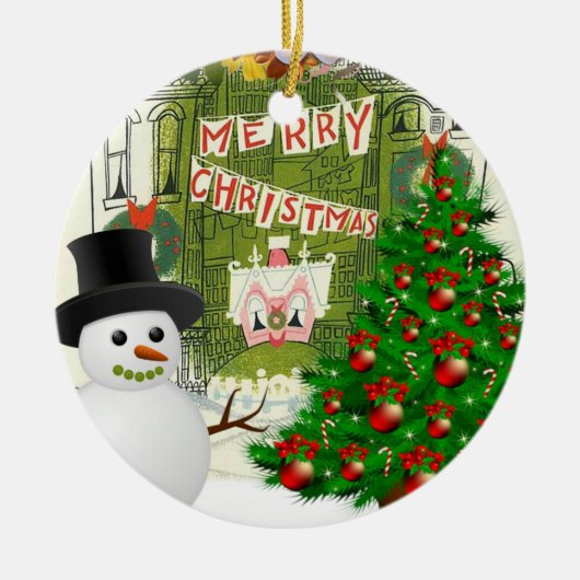 Ornement du Cercle de Noël, Snowman (Devant)