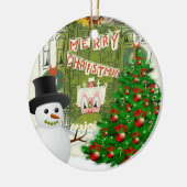 Ornement du Cercle de Noël, Snowman (Gauche)