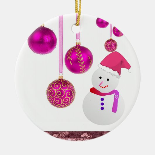 Ornement du Cercle de Noël, Snowman (Devant)