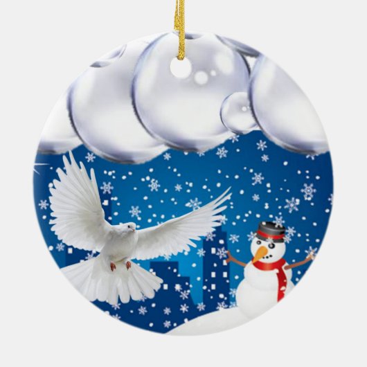 Ornement du Cercle de Noël, Snowman (Dos)