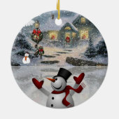 Ornement du Cercle de Noël, Snowman (Dos)