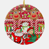 Ornement du Cercle de Noël, Snowman Reindeer Elf (Dos)