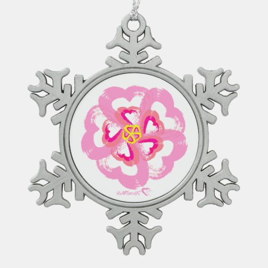 Ornement du coeur de flocon de neige (Devant)