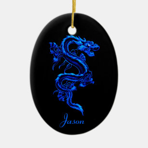 Ornement du dragon bleu