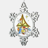 Ornement du flocon de neige de Noël/Jésus (Vue impression)