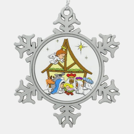 Ornement du flocon de neige de Noël/Jésus (Devant)