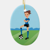 Ornement du footballeur de la fille illustré (Dos)