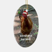 Ornement du message personnalisé du coq de Noël (Droite)