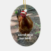 Ornement du message personnalisé du coq de Noël (Dos)