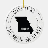 Ornement du Missouri personnalisé (Dos)