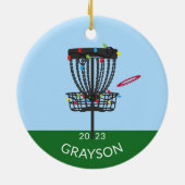 Ornement du monogramme de golf de disque (Dos)