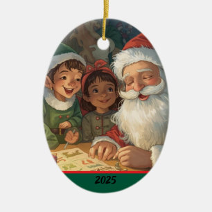 Ornement du Père Noël faisant une liste