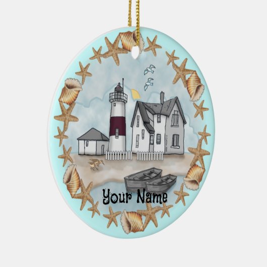 Ornement du phare Connecticut Shells (Droite)