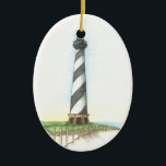 Ornement du phare de Cape Hatteras<br><div class="desc">Doté d'oeuvres originales de Clearwillow Designs.</div>