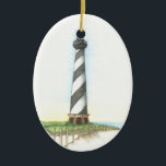 Ornement du phare de Cape Hatteras<br><div class="desc">Doté d'oeuvres originales de Clearwillow Designs.</div>