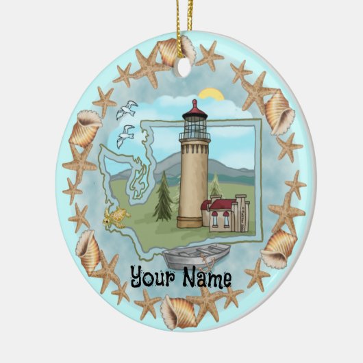 Ornement du phare de Washington Shells (Gauche)