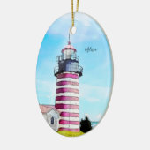 Ornement du phare de West Quoddy Maine (Gauche)