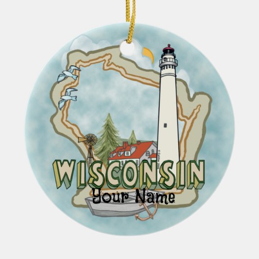 Ornement du phare du Wisconsin (Devant)