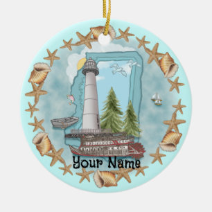 Ornement du phare Mississippi Shells