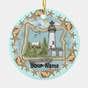 Ornement du phare Oregon Shells