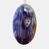 Ornement d'une chevelure bleu de fille (Droite)