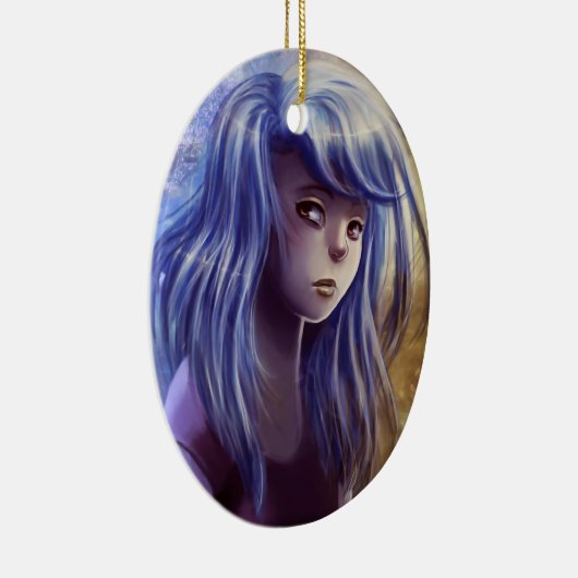 Ornement d'une chevelure bleu de fille (Droite)