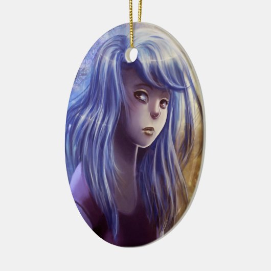 Ornement d'une chevelure bleu de fille (Gauche)