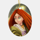 ornement d'une chevelure rouge de fille (Dos)