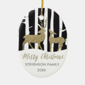 Ornement éclatant de cerfs communs d'or de Joyeux (Devant)