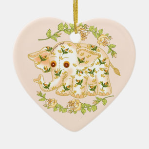 Ornement éléphant bébé jaune 