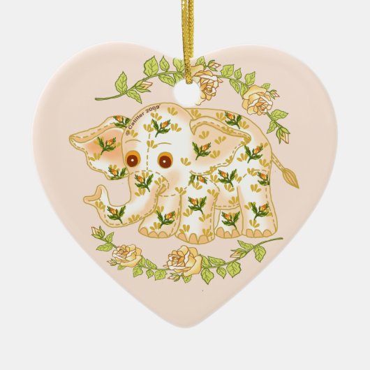 Ornement éléphant bébé jaune  (Devant)