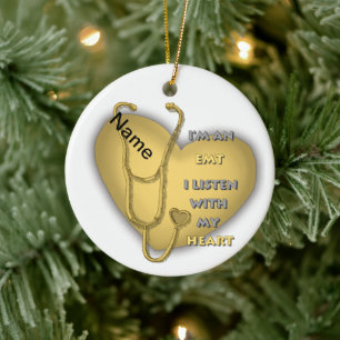 Ornement EMT du coeur jaune