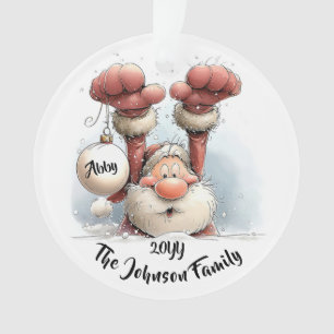 Ornement en acrylique personnalisé de Père Noël da