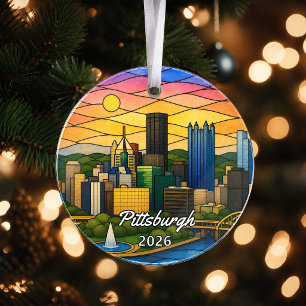 Ornement en acrylique personnalisé de Pittsburgh,