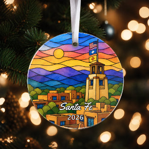 Ornement en acrylique personnalisé de Santa Fe, no