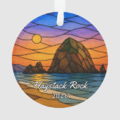 Ornement en acrylique personnalisé Haystack Rock, (dos)