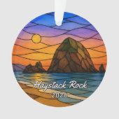 Ornement en acrylique personnalisé Haystack Rock, (devant)