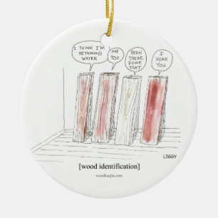 Ornement en bois d'identification (rond, ovale,
