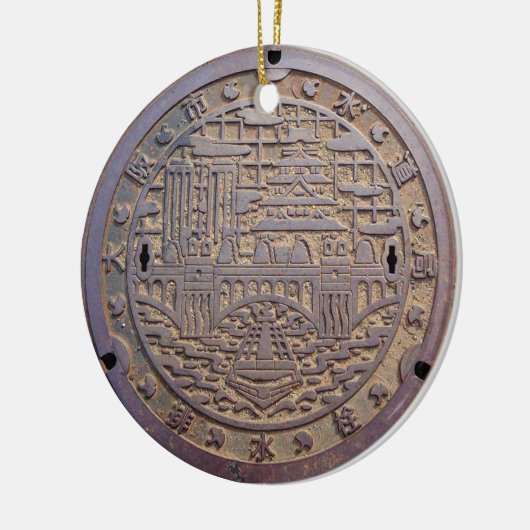 ORNEMENT EN CÉRAMIQUE 大阪市水道局排水栓のマンホール (Gauche)