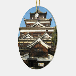 Ornement En Céramique 広島城 de château d'Hiroshima, Hiroshima, Japo